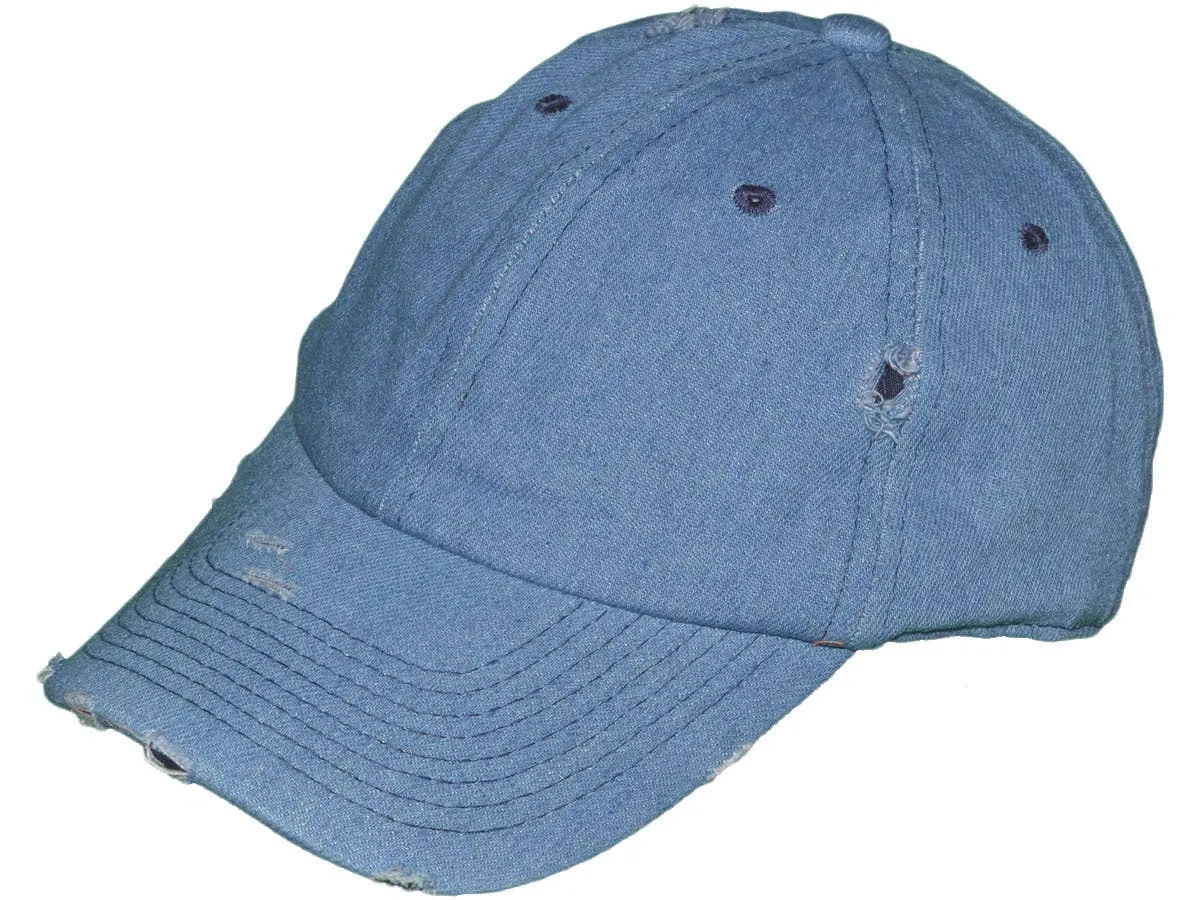 Vintage Dad Hats - Low Profile Washed Frayed Ripped Cotton