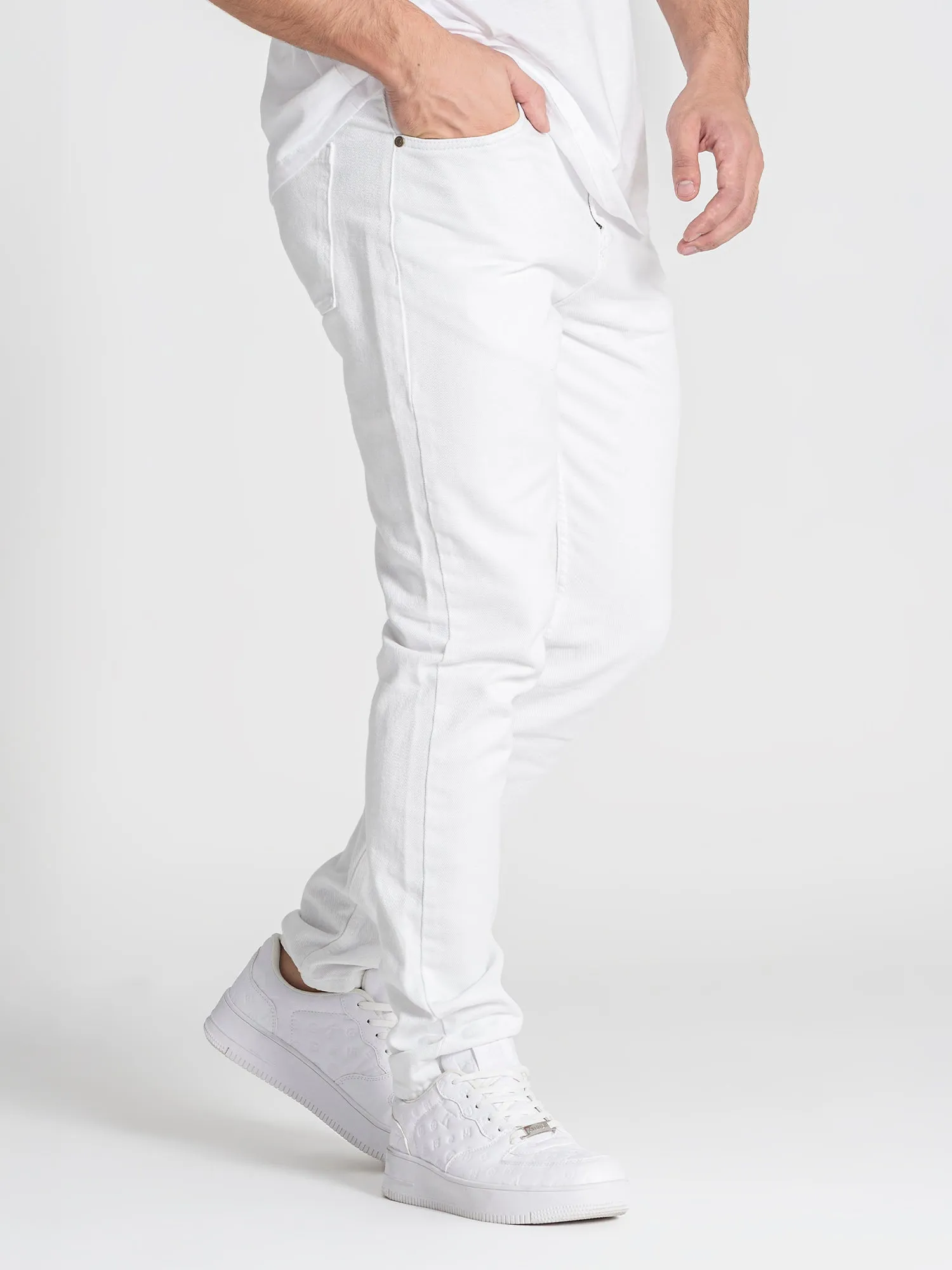 White Straight-Leg Jeans