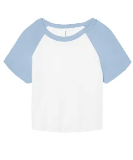 White/Baby Blue - Women’s micro rib raglan baby t-shirt