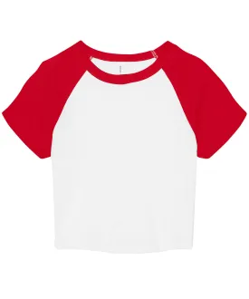 White/Red - Women’s micro rib raglan baby t-shirt