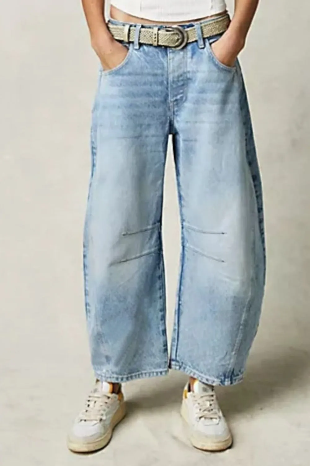 Wide Leg Jeans with Pockets New Women's fashion Cotton Trending Premium Jeans