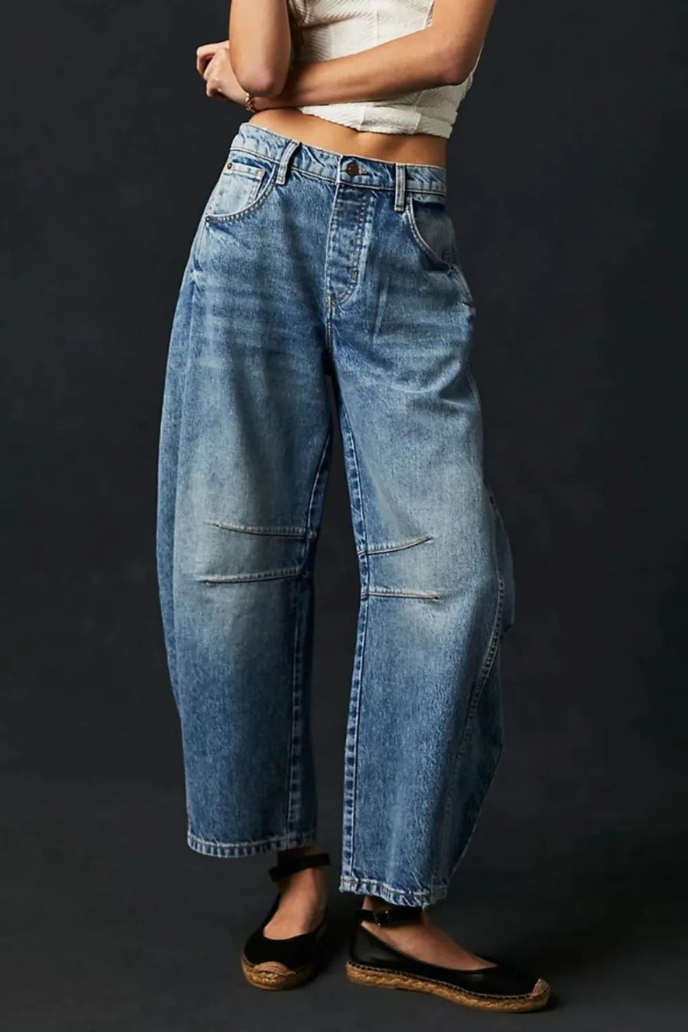 Wide Leg Jeans with Pockets New Women's fashion Cotton Trending Premium Jeans