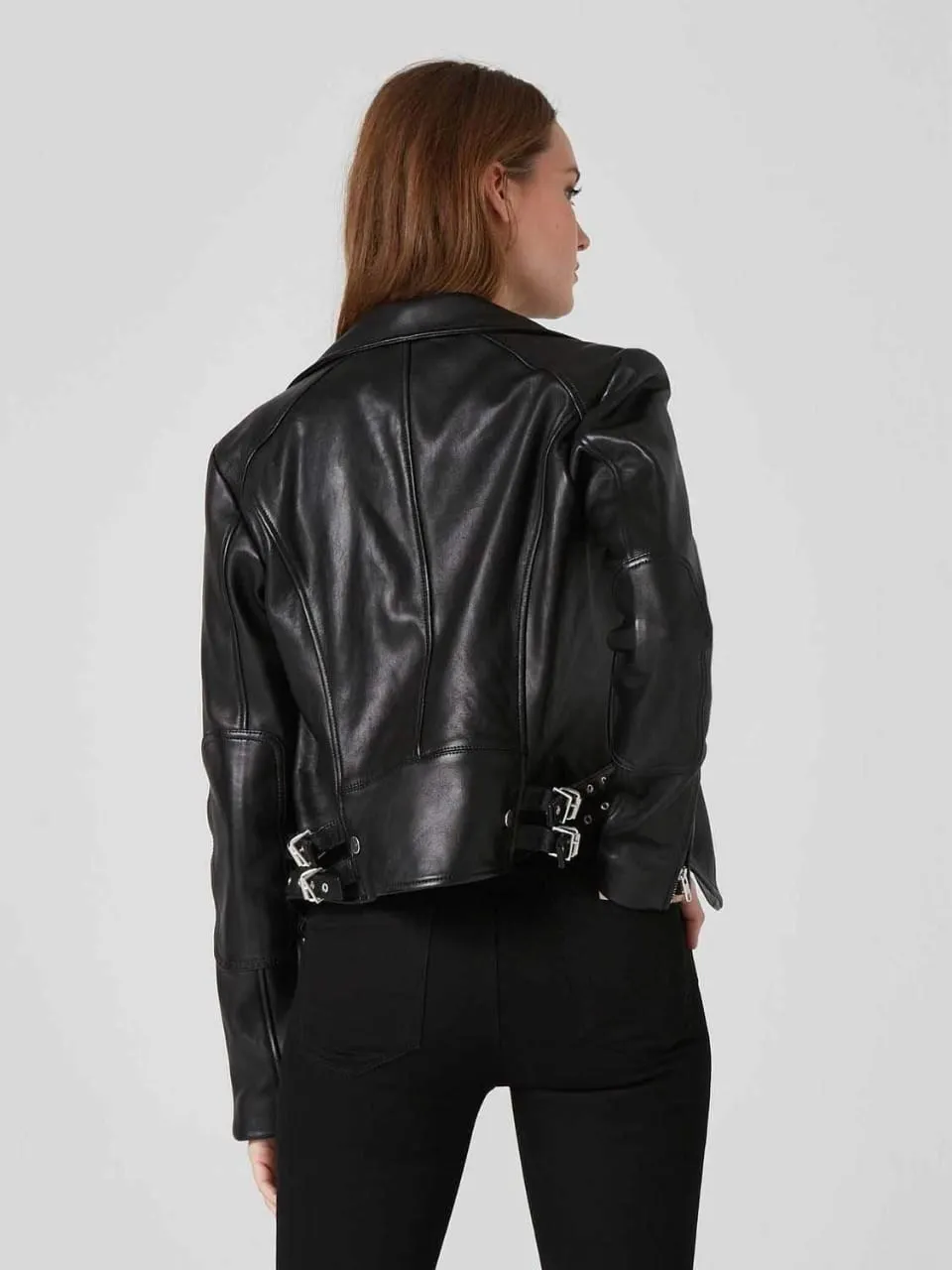 Women’s Black Sheepskin Leather Biker Jacket