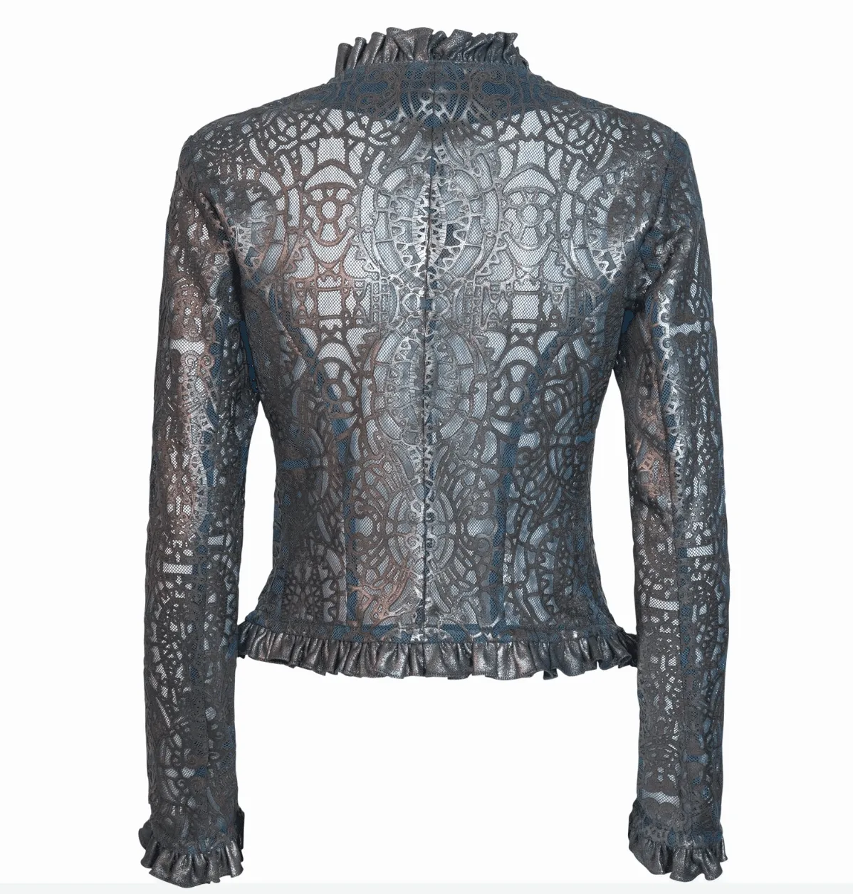 Womens Laser Engraved Lingerie Leather Jacket