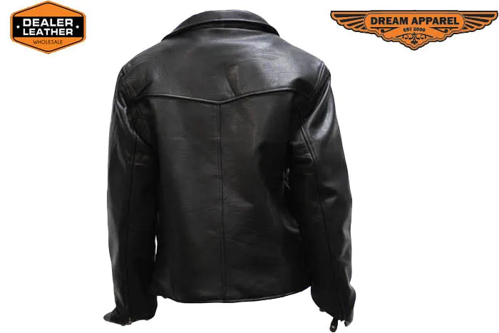 Womens Naked Cowhide Motorcycle Jacket