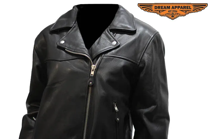 Womens Naked Cowhide Motorcycle Jacket