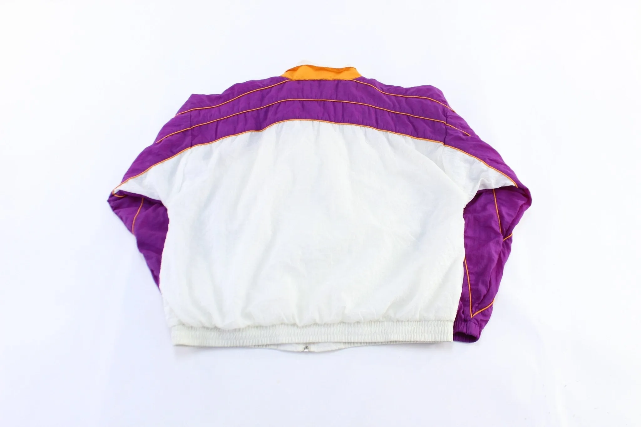 Women's Vintage Reebok Embroidered Logo White, Orange,  & Purple Zip Up Jacket