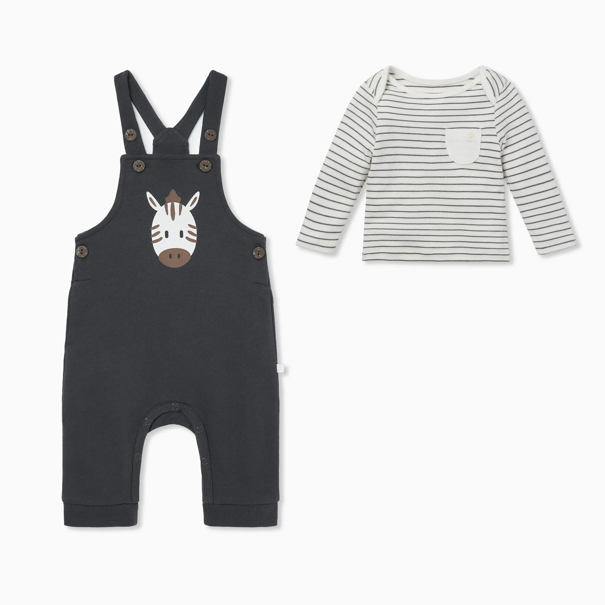 Zebra Overalls & Long Sleeve Tee Outfit